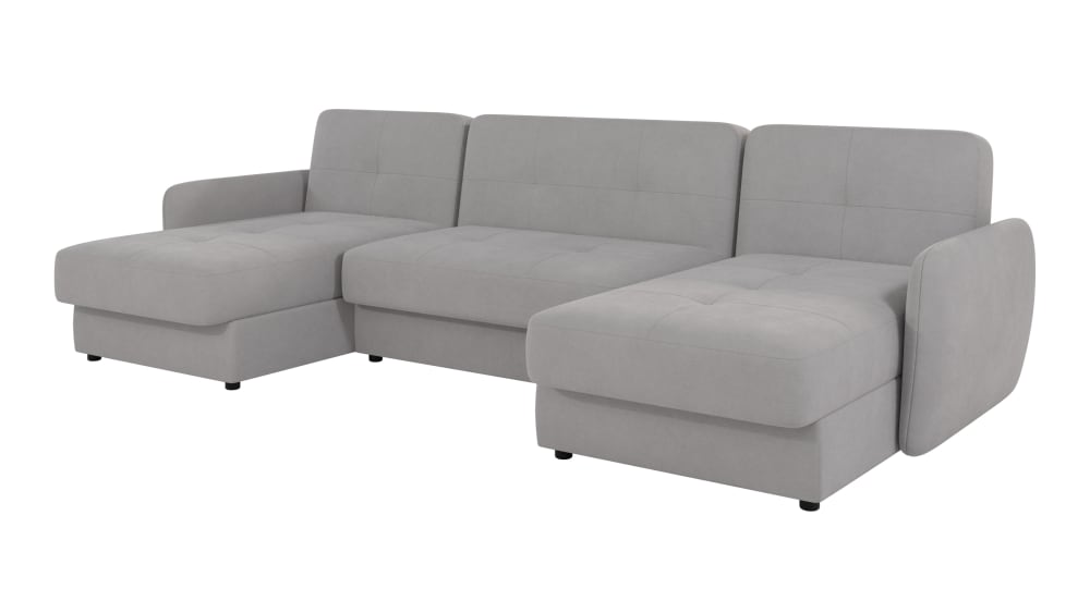 Canapé panoramique avec fonction couchage en microfibre