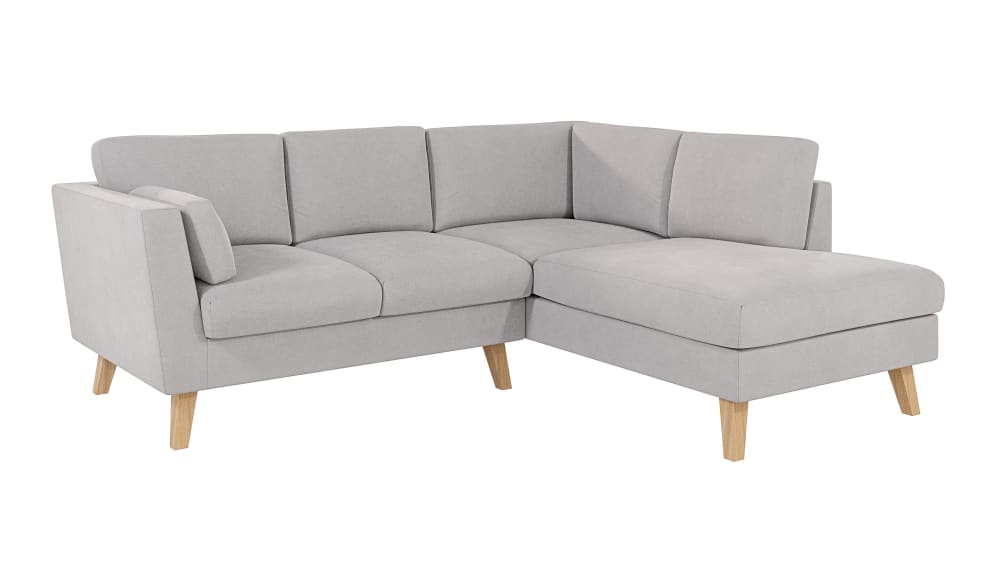 Canapé d’angle en microfibre argent