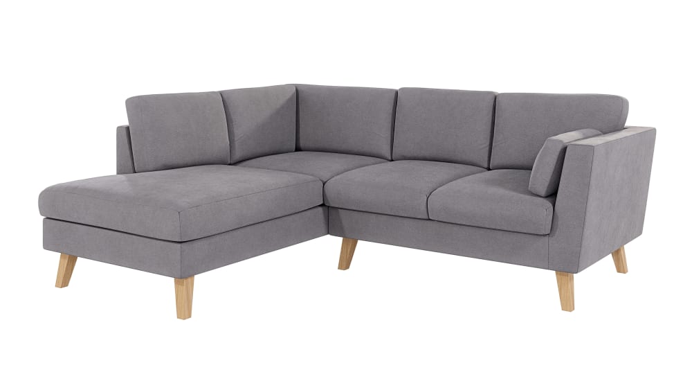 Canapé d’angle en microfibre gris