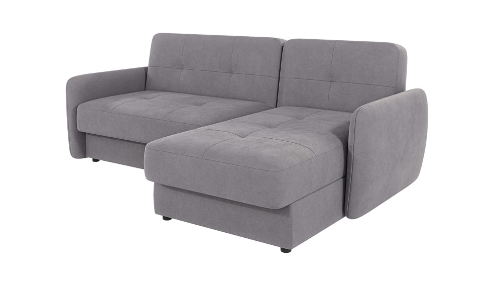 Canapé d’angle avec fonction couchage en microfibre