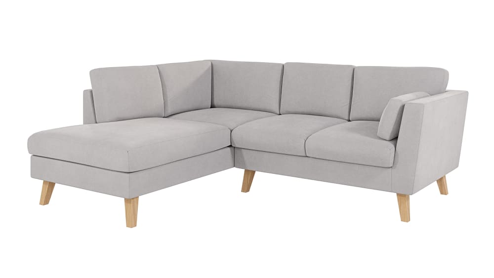 Canapé d’angle en microfibre argent