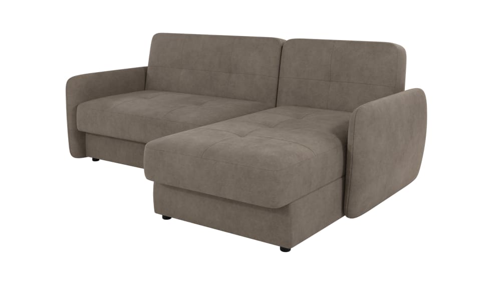 Canapé d’angle avec fonction couchage en microfibre