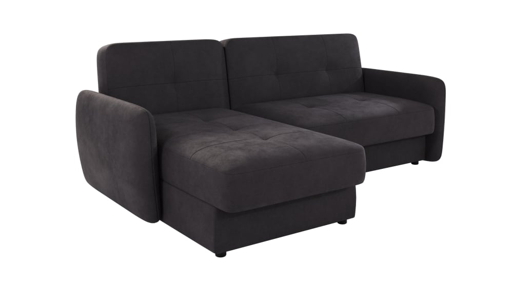 Canapé d’angle avec fonction couchage en microfibre