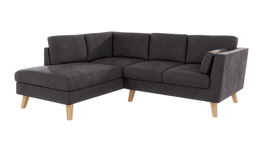 Canapé d’angle en microfibre graphite