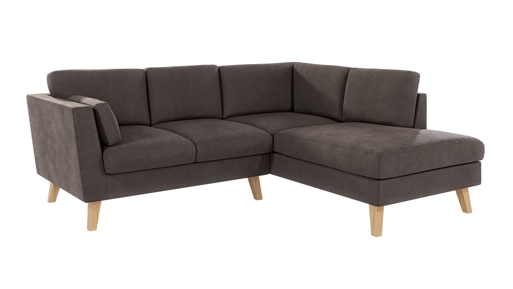 Canapé d’angle en microfibre brun-kaki
