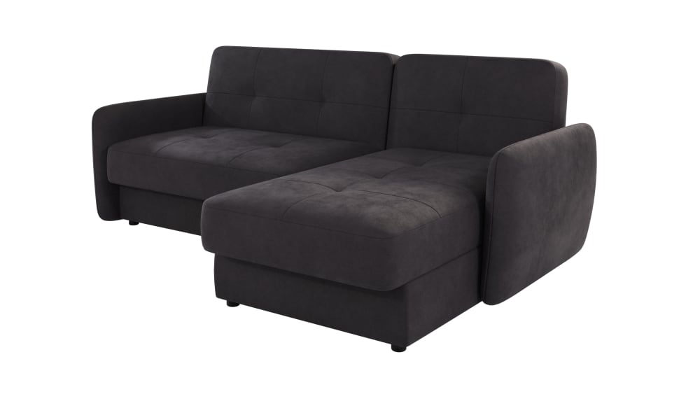 Canapé d’angle avec fonction couchage en microfibre