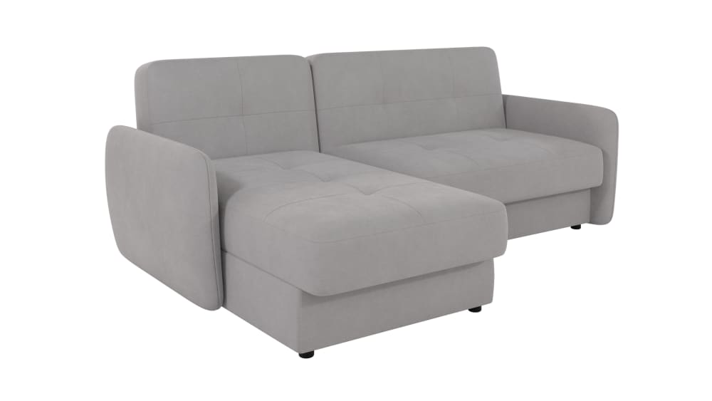 Canapé d’angle avec fonction couchage en microfibre