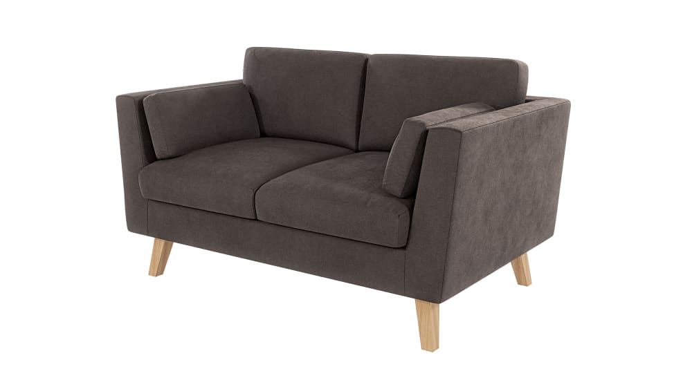 Canapé 2 places en microfibre brun-kaki 152x89x90 cm