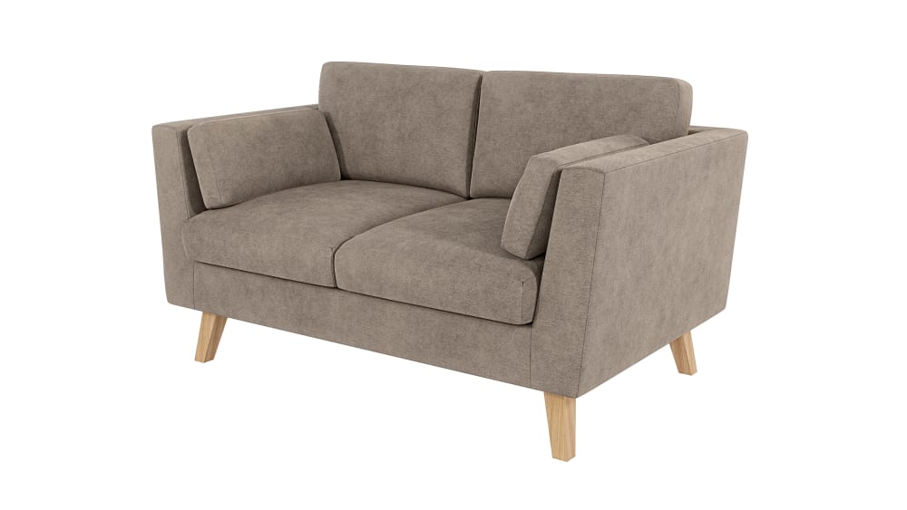 Canapé 2 places en microfibre beige foncé 152x89x90 cm
