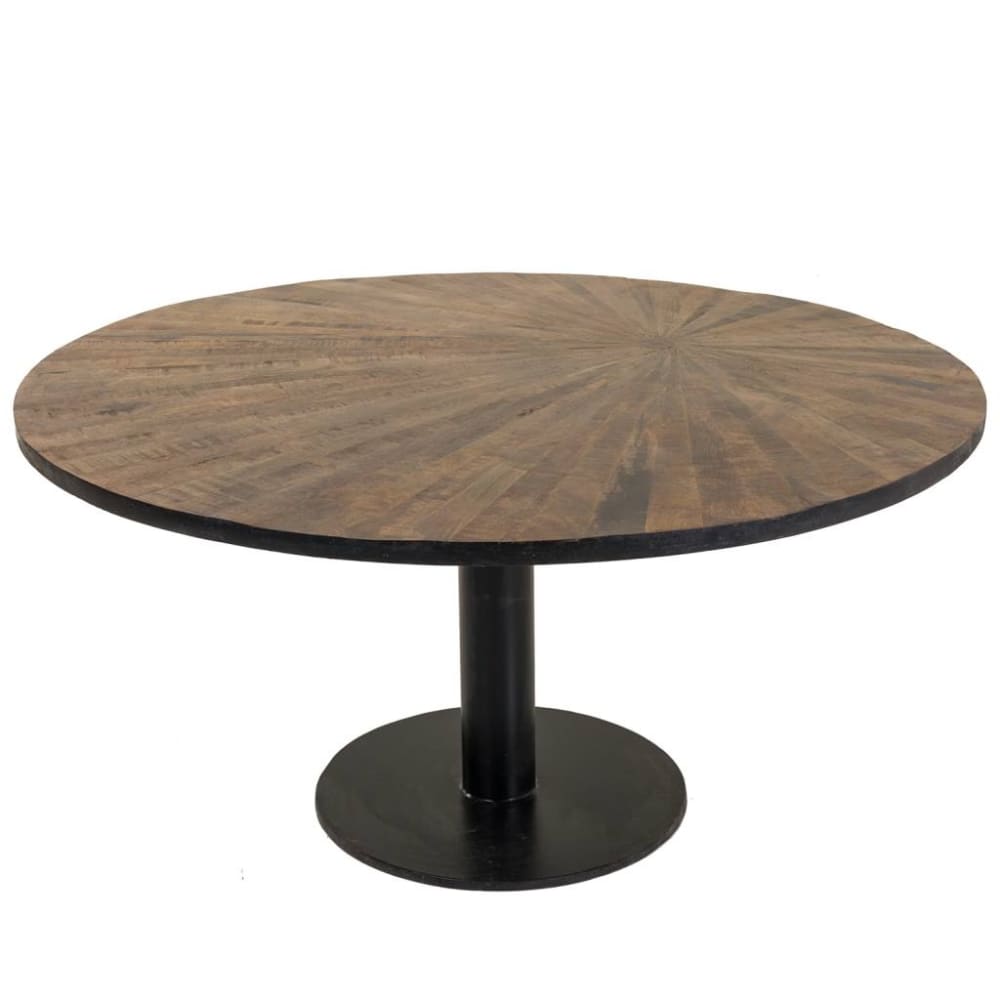 Table basse en bois et métal marron 90x90x45h