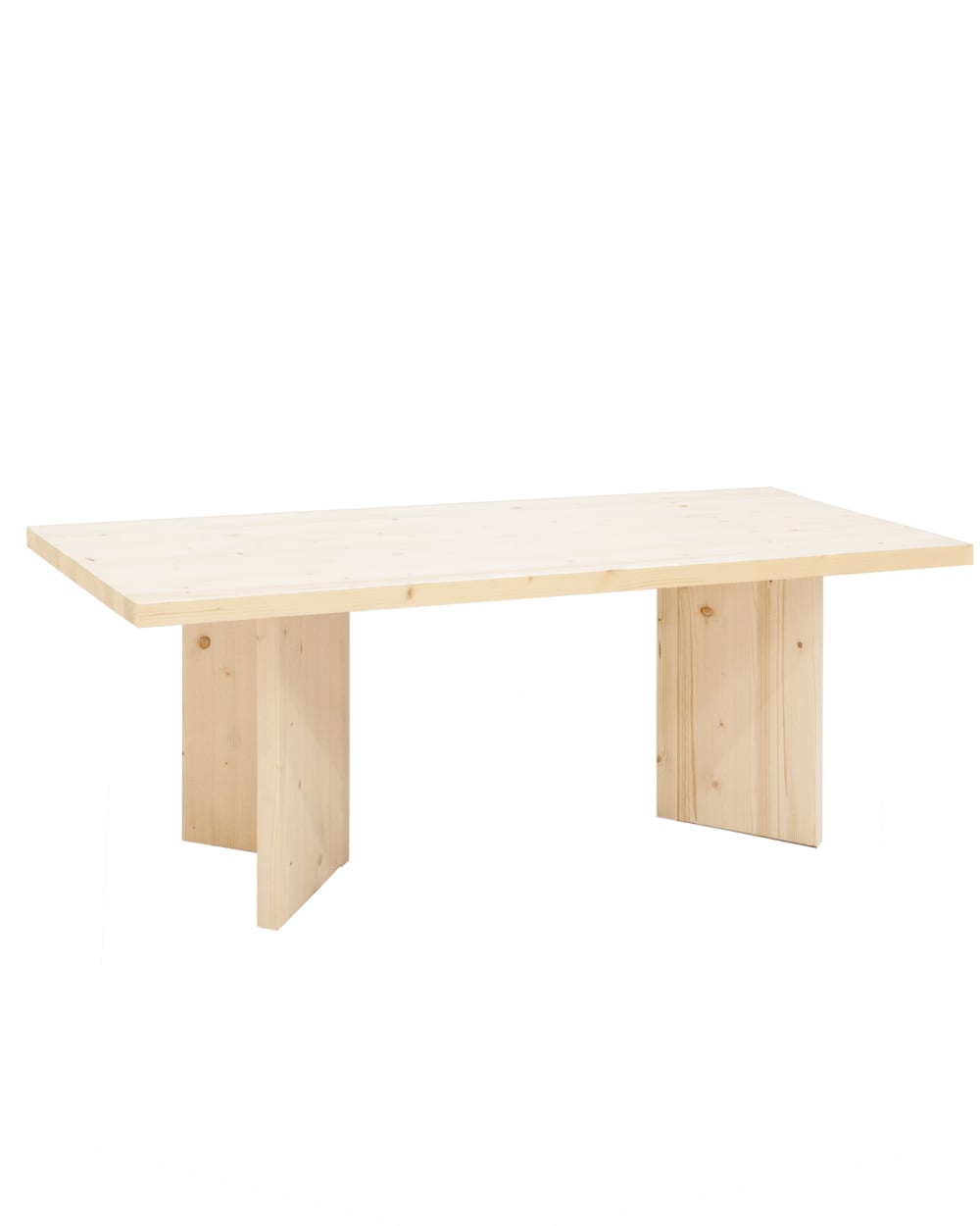 Table basse en bois de sapin en naturel 120x50cm