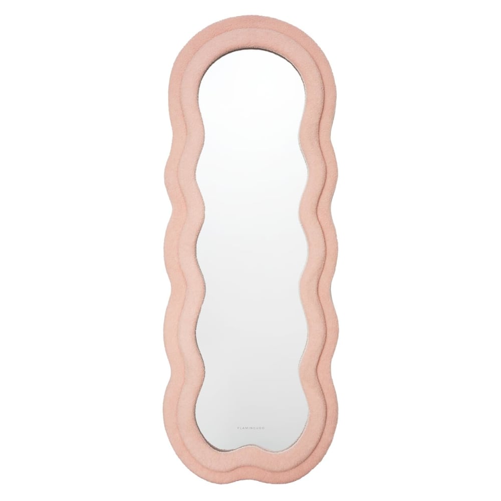 Grand Miroir Mural Asymétrique Teddy 160x60x4 cm Rose