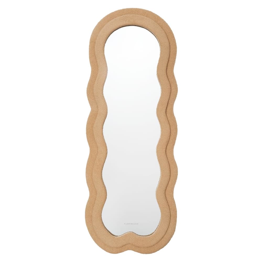 Grand Miroir Mural Asymétrique Teddy 160x60x4 cm Marron