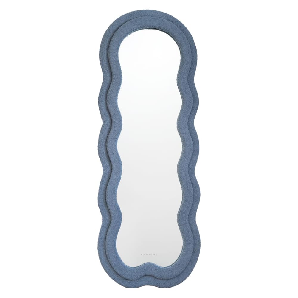 Grand Miroir Mural Asymétrique Teddy 160x60x4 cm Bleu