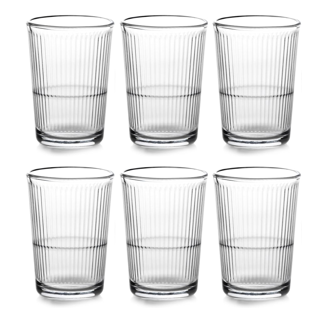 Set de 6 verres à eau en verre strié 21cl