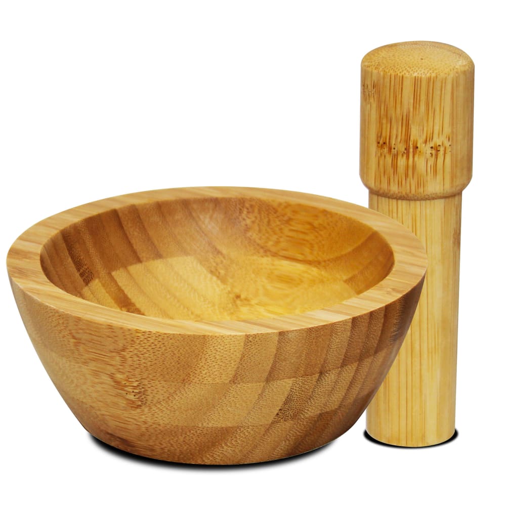 Mortier et pilon en bambou