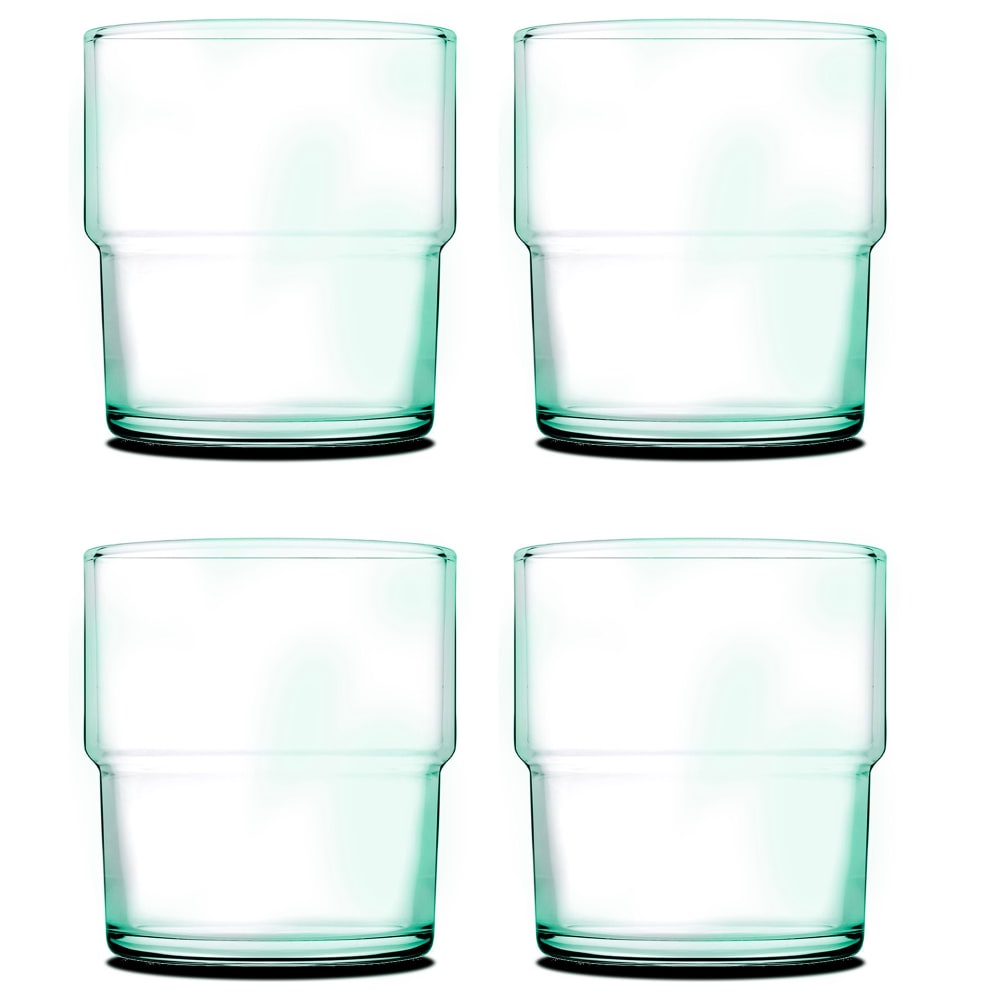 Set de 4 verres à eau en verre recyclé bistrot 30cl