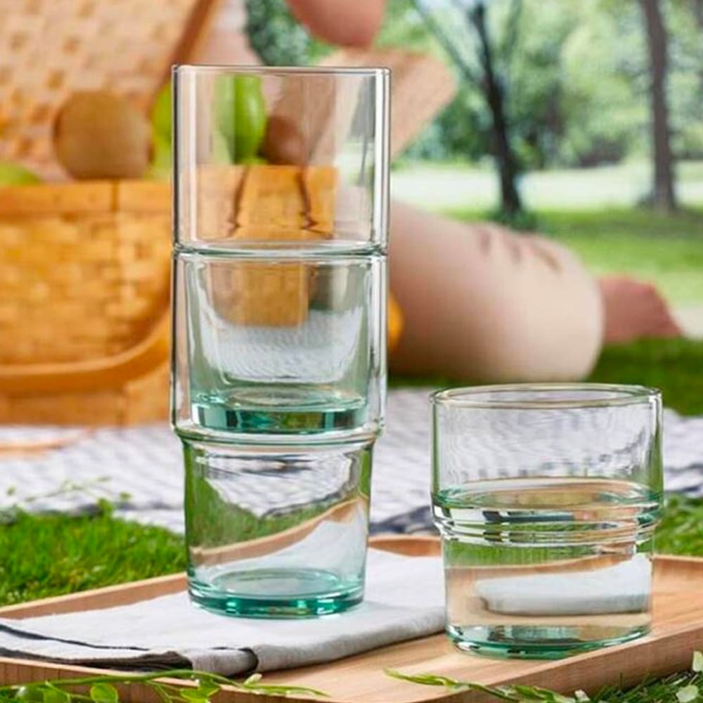 Set de 4 verres à eau en verre recyclé bistrot 30cl - Maisons du Monde