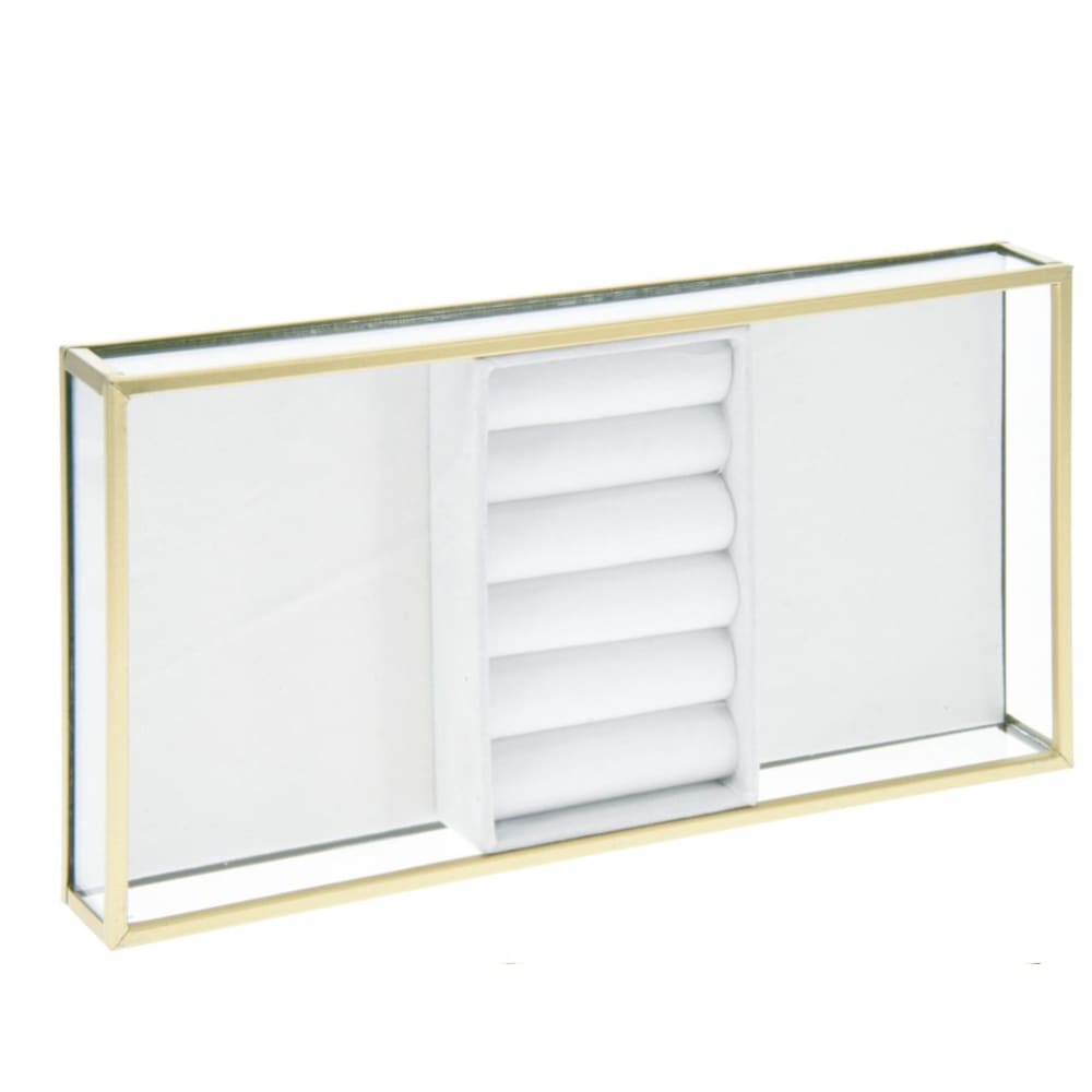 Set de 2 présentoirs à bijoux en métal doré et verre 26x13cm - Maisons du Monde