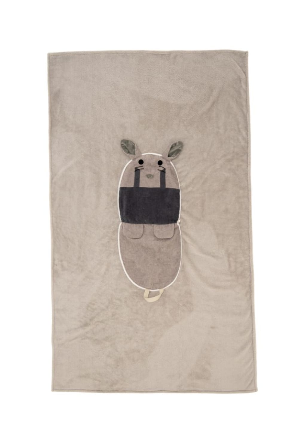 Manta infantil de viaje ratón gris