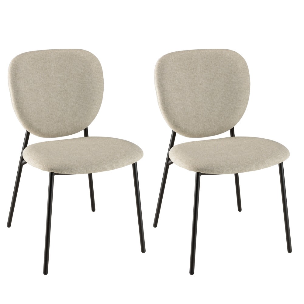 Lot de 2 chaises tissu - noir acier
