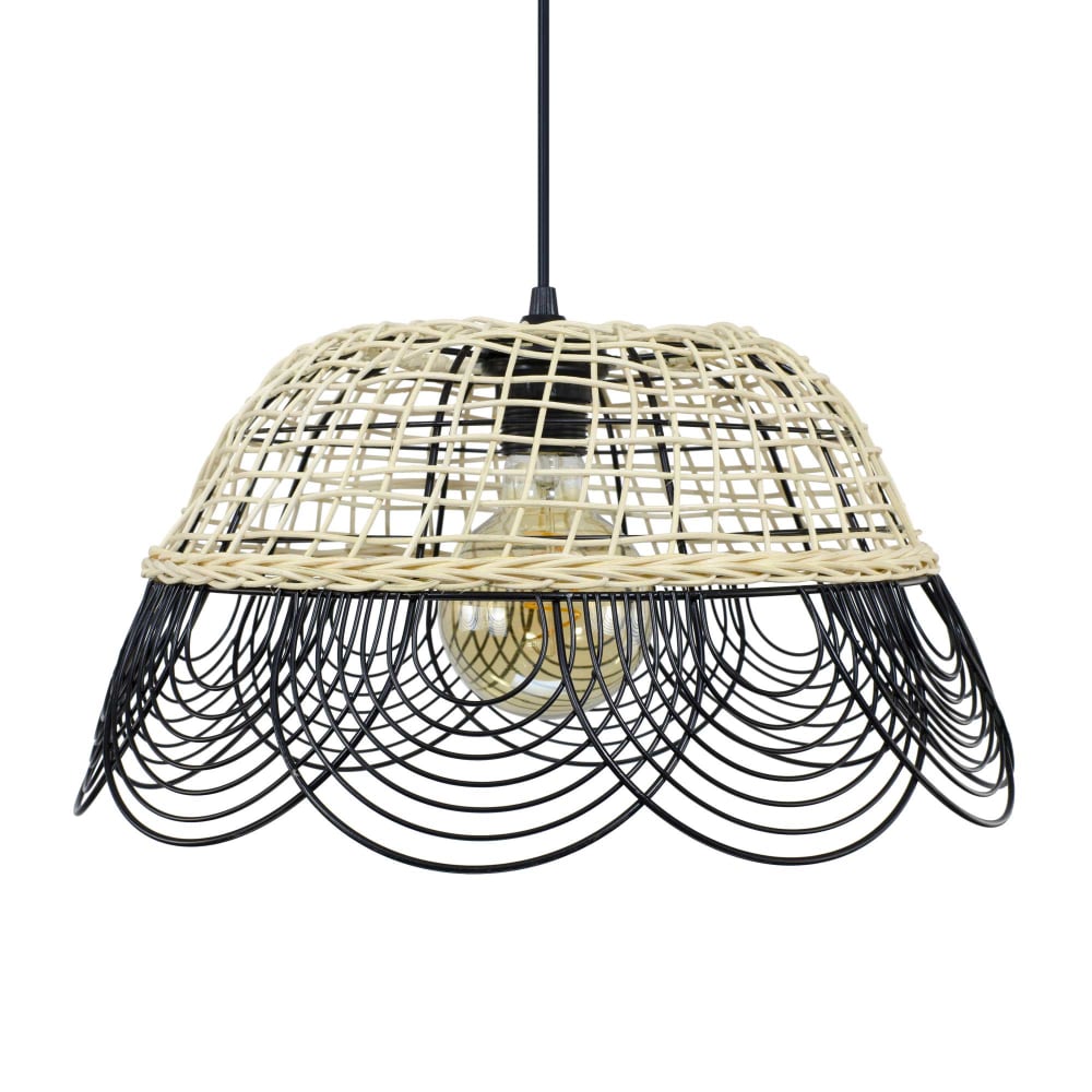 Suspension fleur en métal et rotin tressé — vue 4