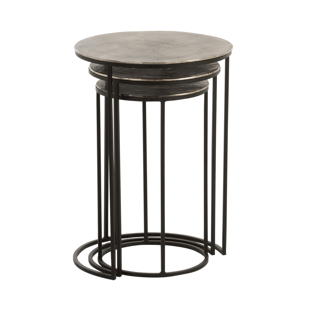 Lot de 3 tables d'appoint - rondes