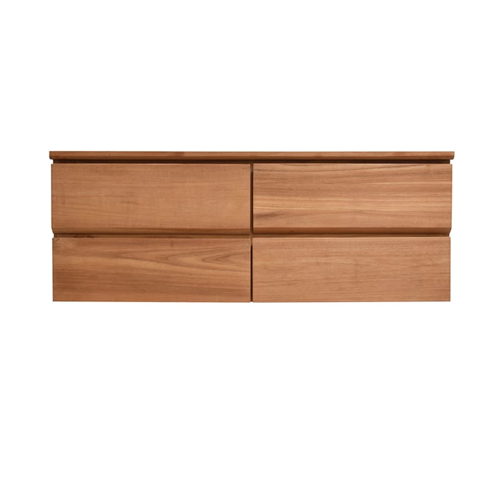 Meuble suspendu 4 tiroirs en teck massif 120 cm