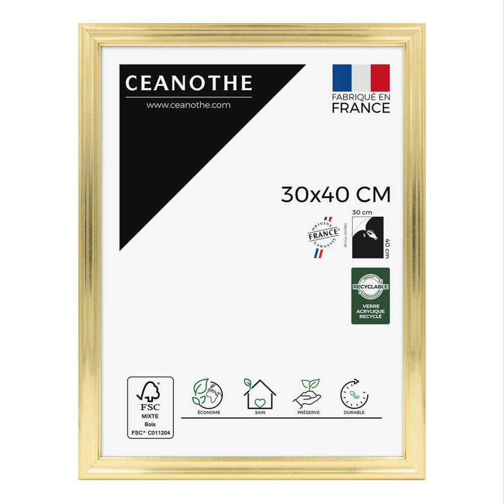 Cadre photo doré 30x40 cm résine recyclée