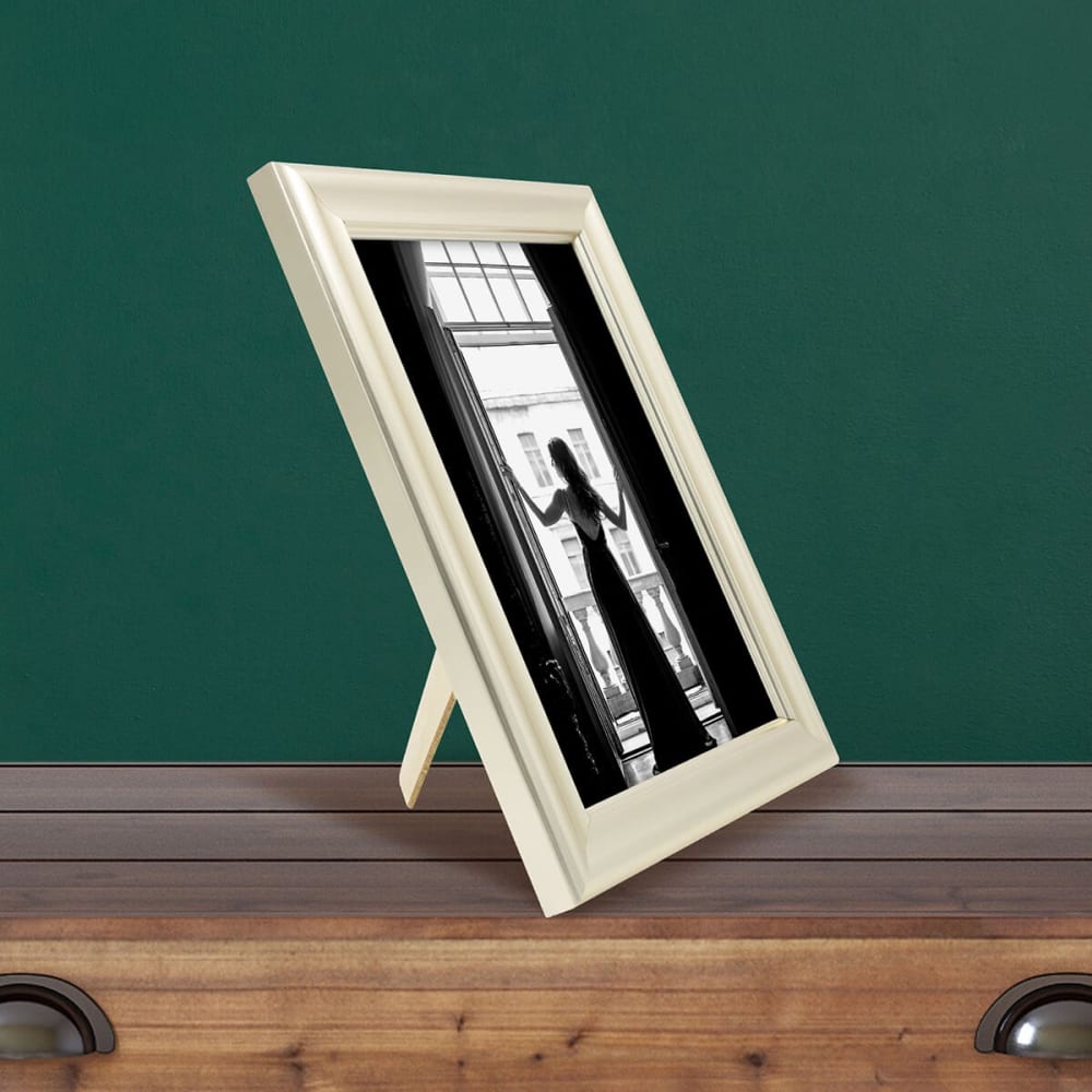Cadre photo blanc doré 13x18 cm résine recyclée — vue 3
