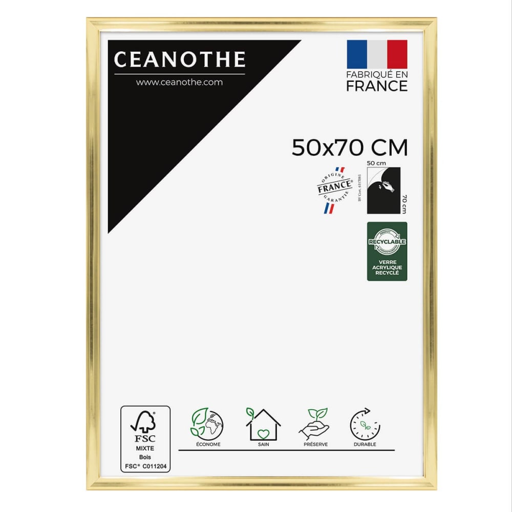 Cadre photo doré 50x70 cm résine recyclée