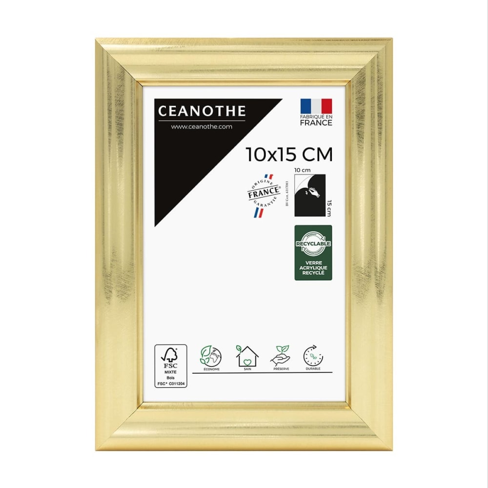 Cadre photo doré 10x15 cm résine recyclée