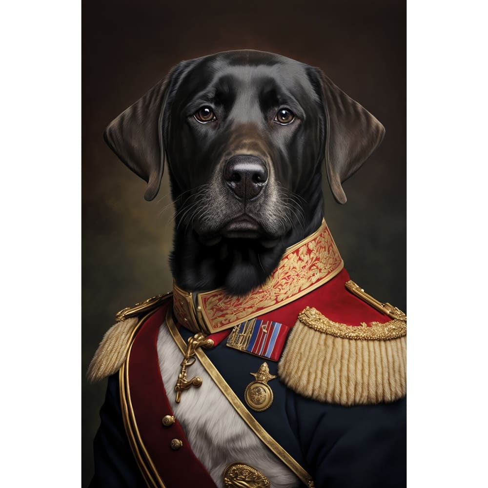 Tableau sur verre synthétique chien militaire 65x97