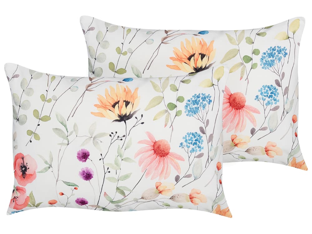Coussin d'extérieur en tissu multicolore 60x40