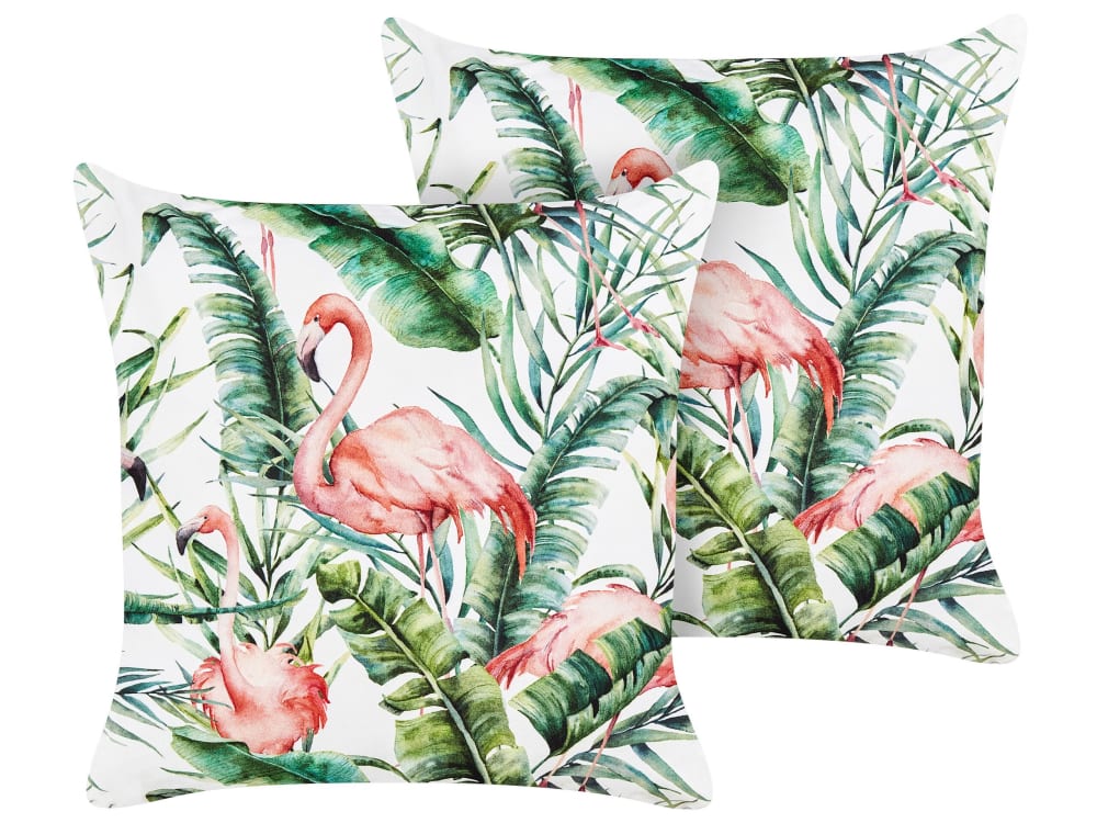 Lot de 2 coussins d'extérieur motif animal 45 x 45 cm vert