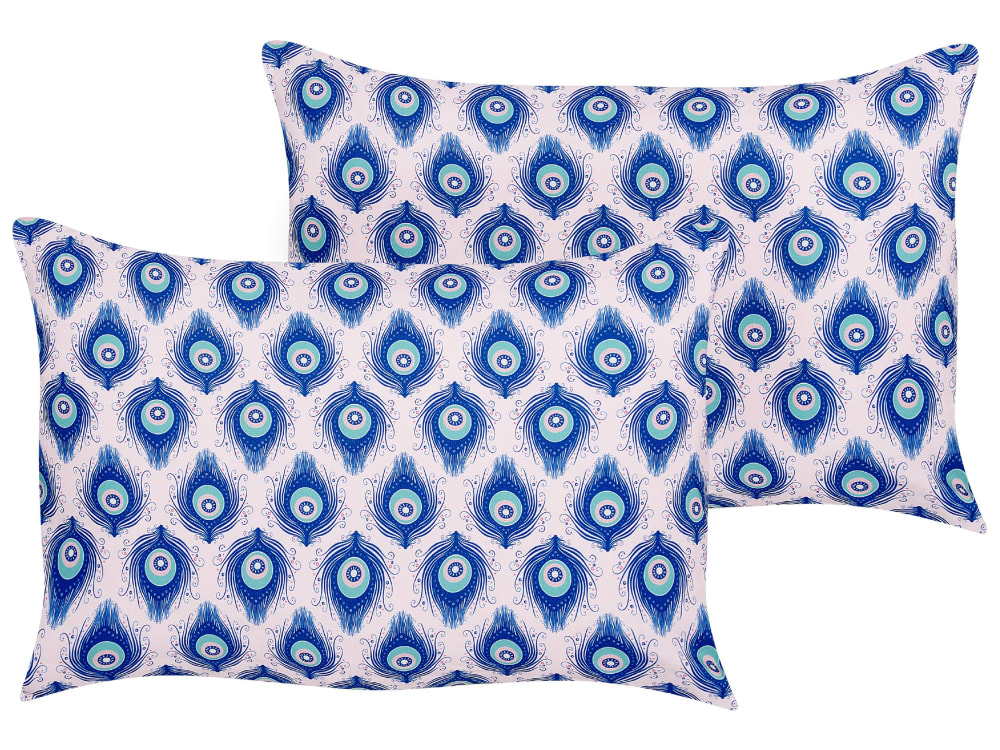 Lot de 2 coussins d'extérieur motif animal 40 x 60 cm bleu