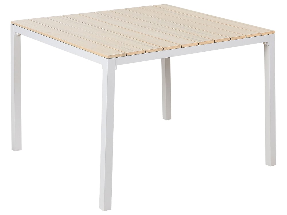 Table de jardin 4 personnes en bois synthétique beige