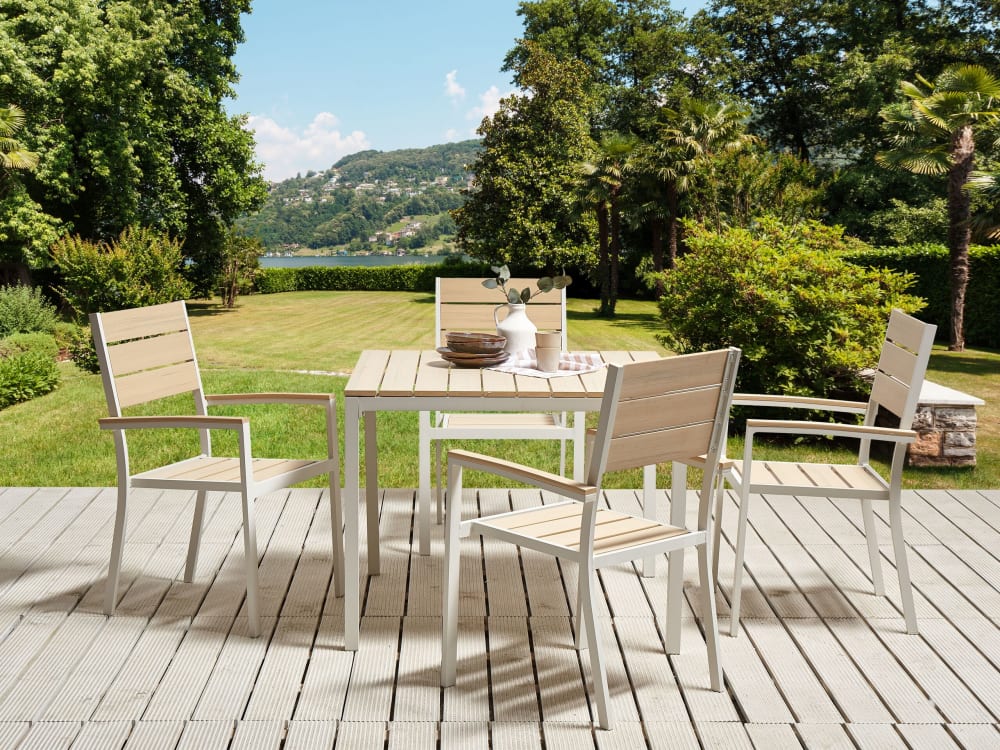 Esstisch 4 Personen aus Kunstholz, beige - Maisons Du Monde