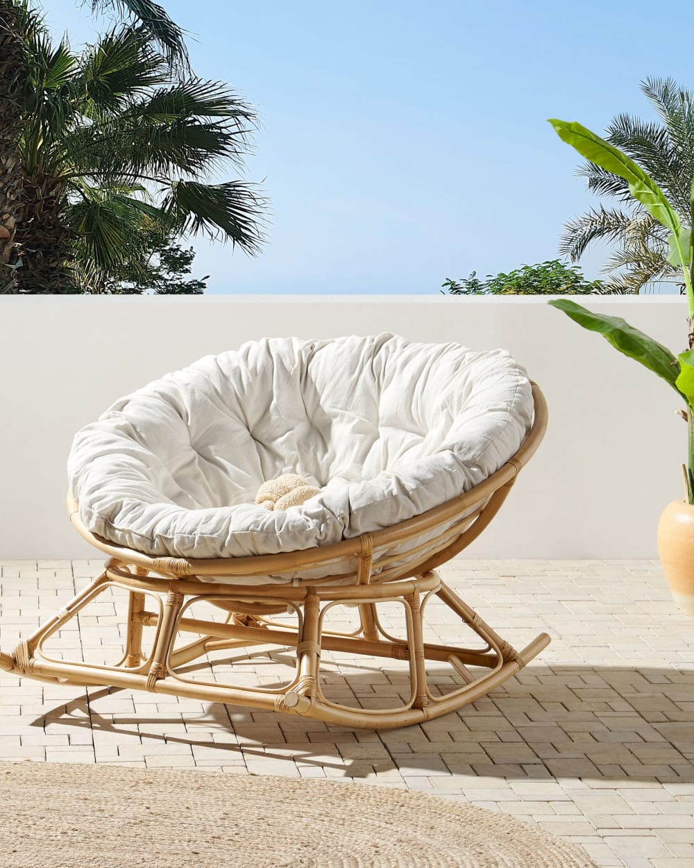 Schaukelsessel aus Rattan 72 cm, naturfarben - Maisons Du Monde