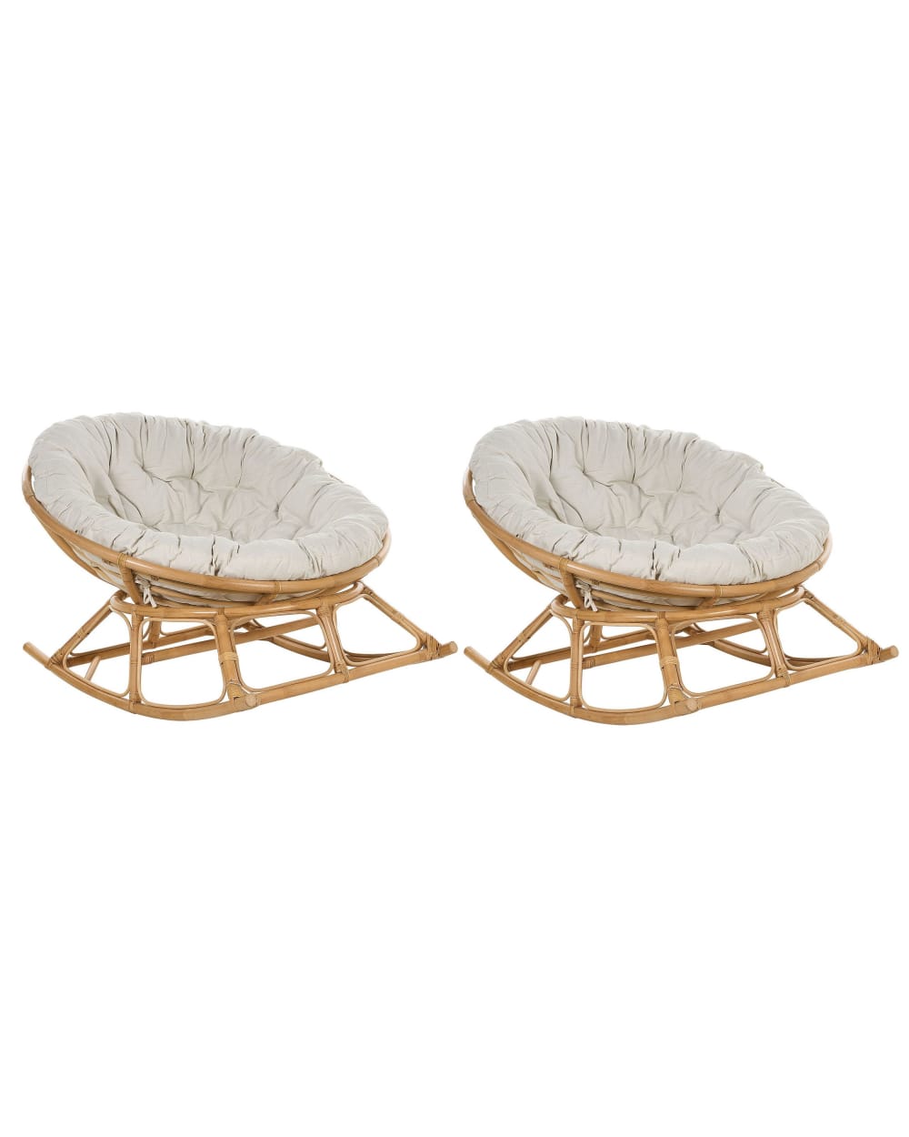 SchaukelstüHle 2Er Set Aus Rattan 72 Cm, Naturfarben