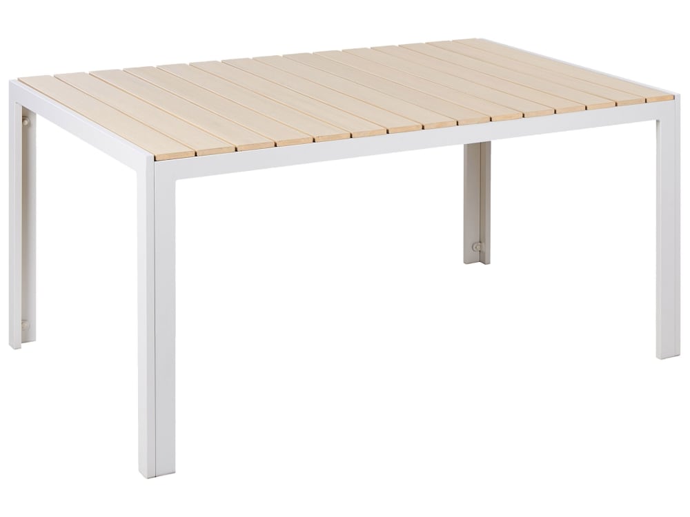 Table de jardin 6 personnes en bois synthétique beige