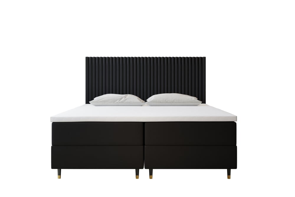 Ensemble sommier et matelas en velours noir 160x200