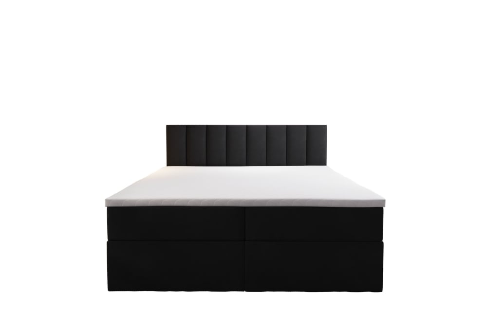 Ensemble sommier et matelas en velours noir 200x200