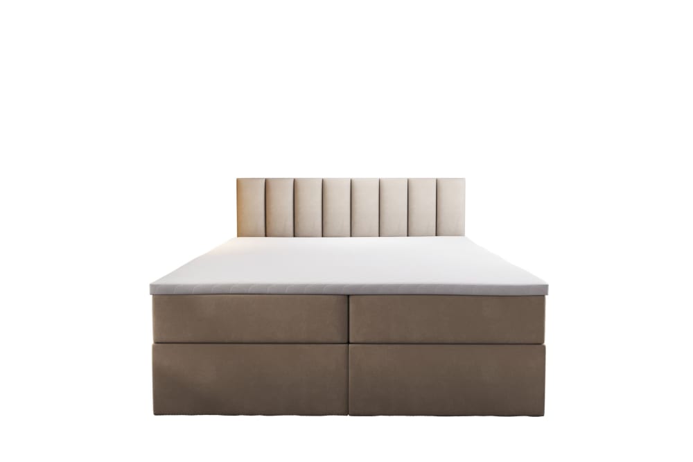 Ensemble sommier et matelas en velours beige 160x200