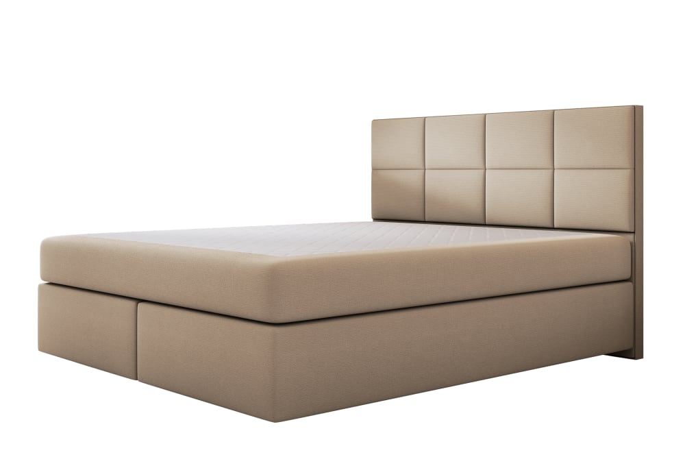 Ensemble sommier et matelas en velours beige 160x200
