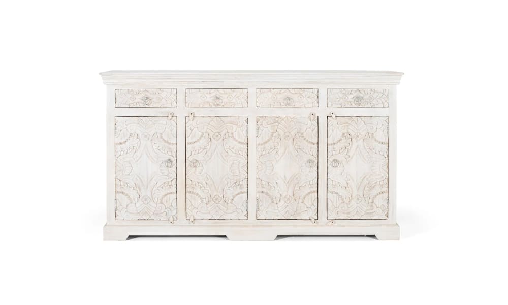GINER Y COLOMER Sideboard aus gealtertem weißem Mangoholz style seaside - -