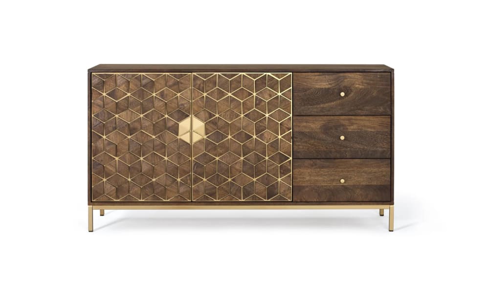 GINER Y COLOMER Sideboard aus Mangoholz und Metall style modern Braun