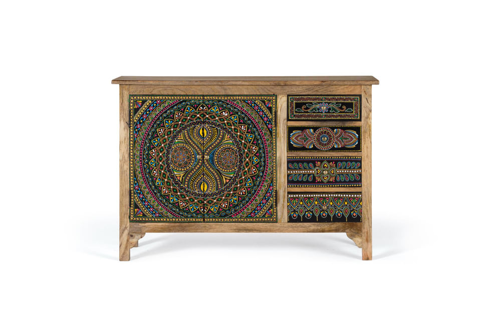 Buffet en bois manguier multicolore