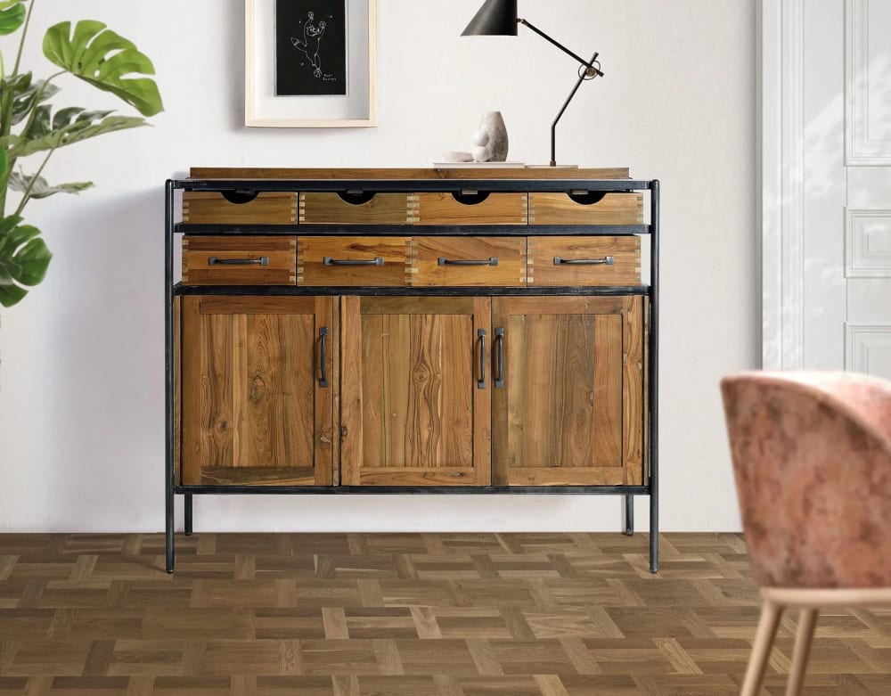 Buffet en bois teck et manguier et métal - Maisons du Monde