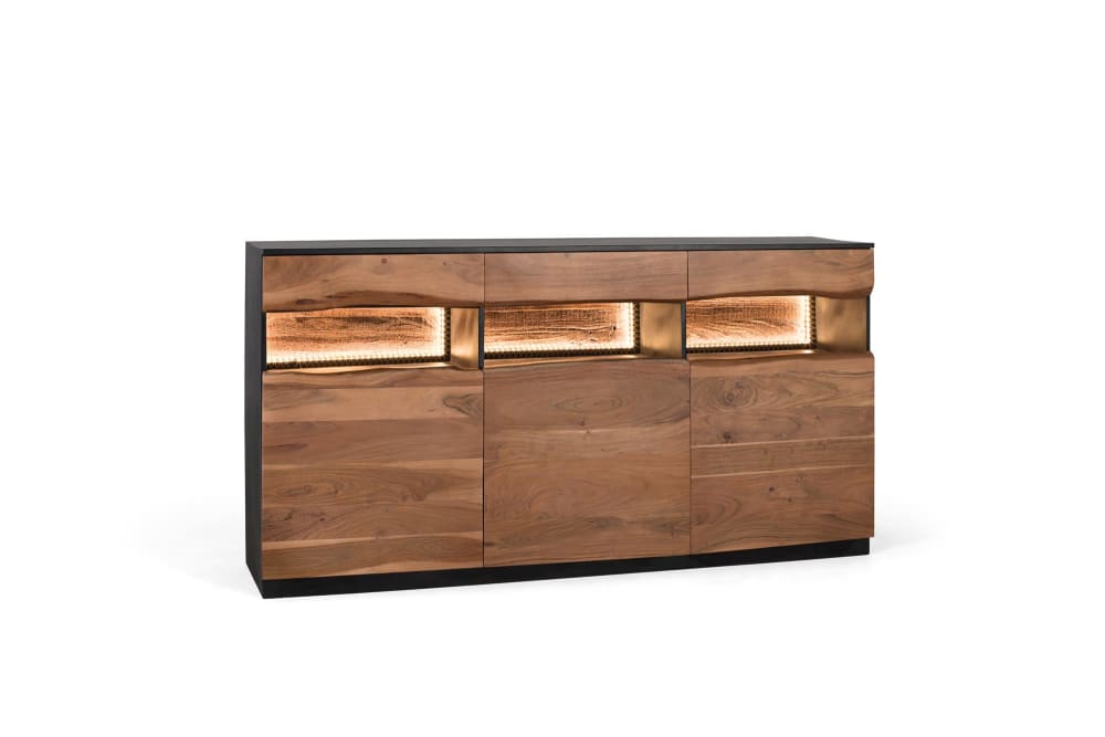 Buffet en bois d'acacia naturel et noir 180 cm - Maisons du Monde